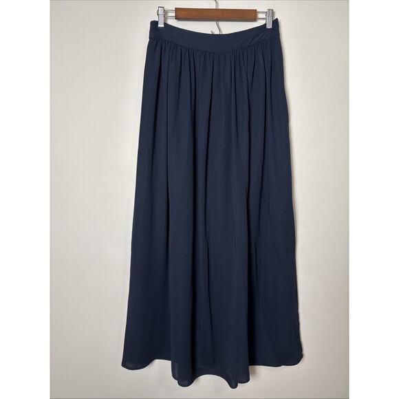 Banana Republic Boho Chic Maxi Skirt Size 6 Dark Blue Indie Flowy Full Festival - Picture 1 of 10